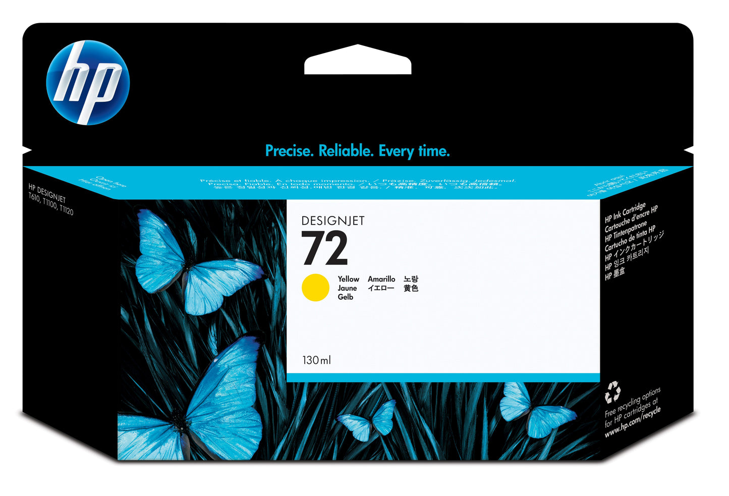 Tinta HP 72, C9373A, Amarillo 130ml