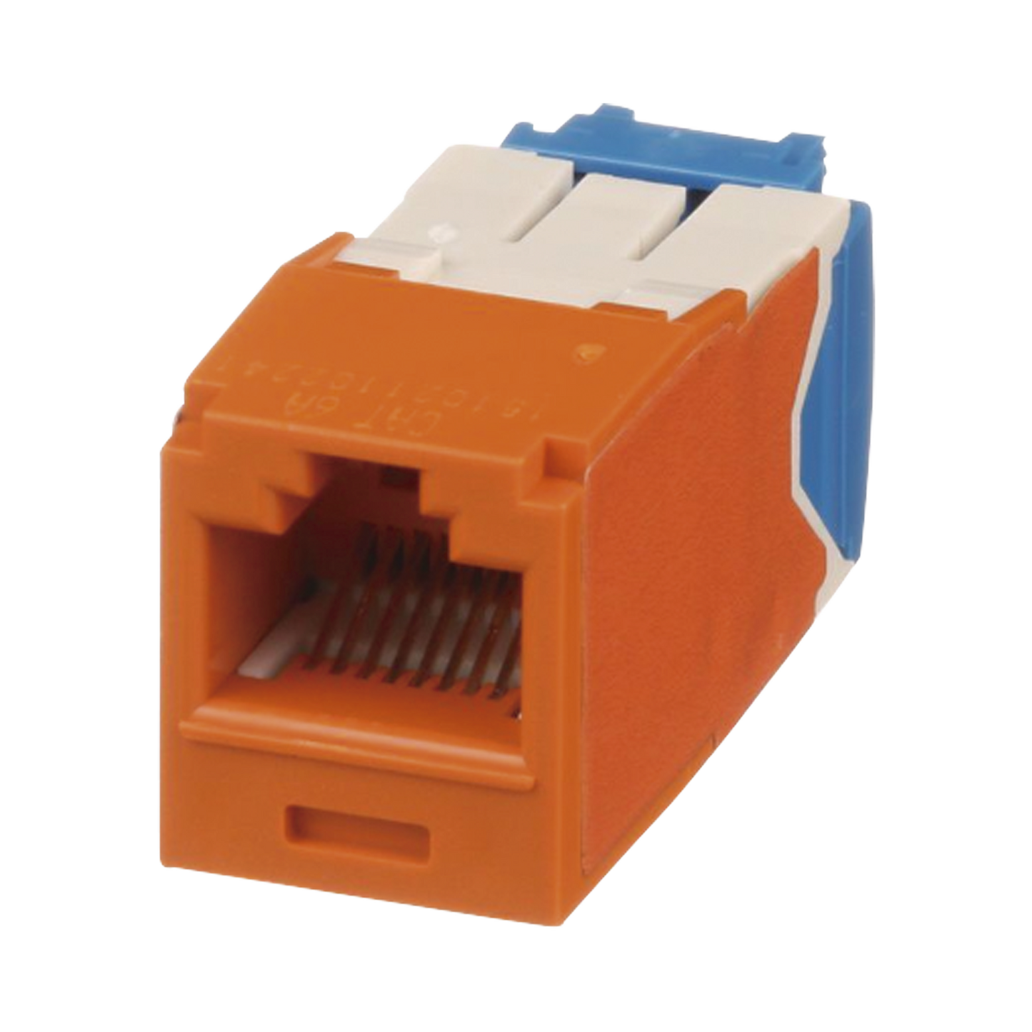 Conector Jack RJ45 Estilo TG, Mini-Com, CategorÃa 6A, de 8 posiciones y 8 cables, Color Naranja