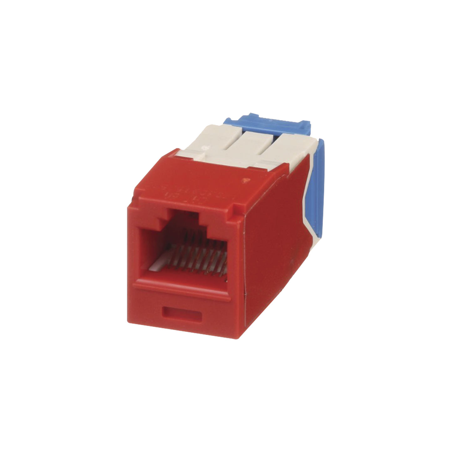 Conector Jack RJ45 Estilo TG, Mini-Com, CategorÃa 6A, de 8 posiciones y 8 cables, Color Rojo