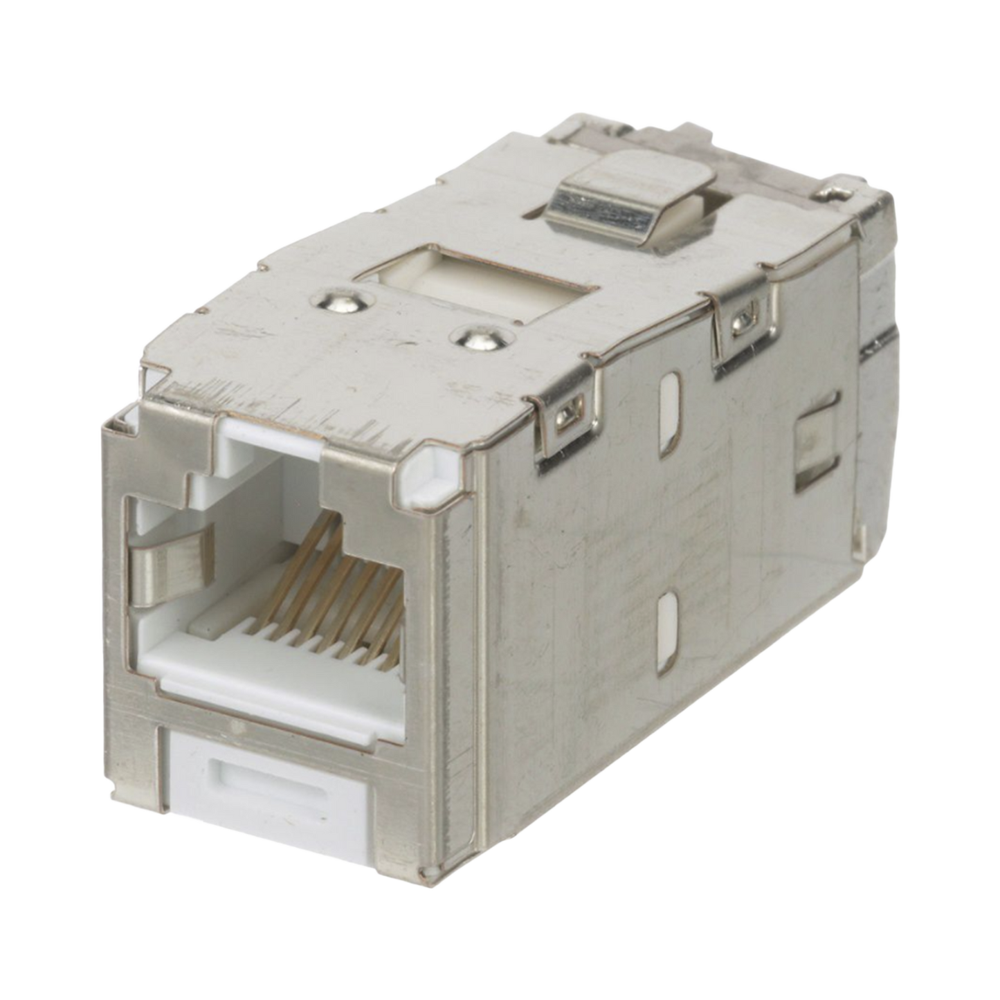 Conector Jack RJ45 Blindado, Estilo TG, Mini-Com, CategorÃa 6A, de 8 posiciones y 8 cables, Color Blanco