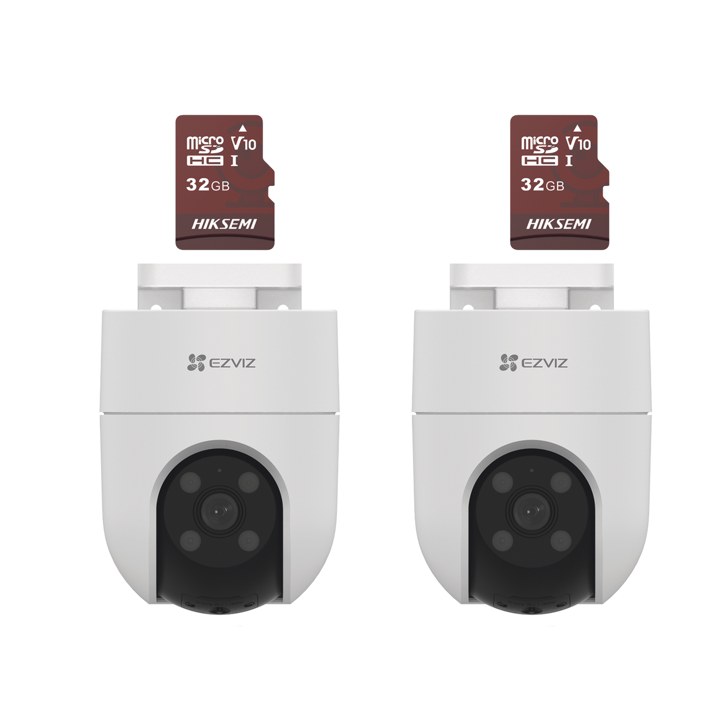 Kit de Camaras WiFi, Incluye 2 Piezas CS-H8C y 2 Piezas HS-TF-E1/32G / Audio de Dos VÃas / Detección de Movimiento / Luz Estroboscópica / Sirena / Uso en Exterior con Protección