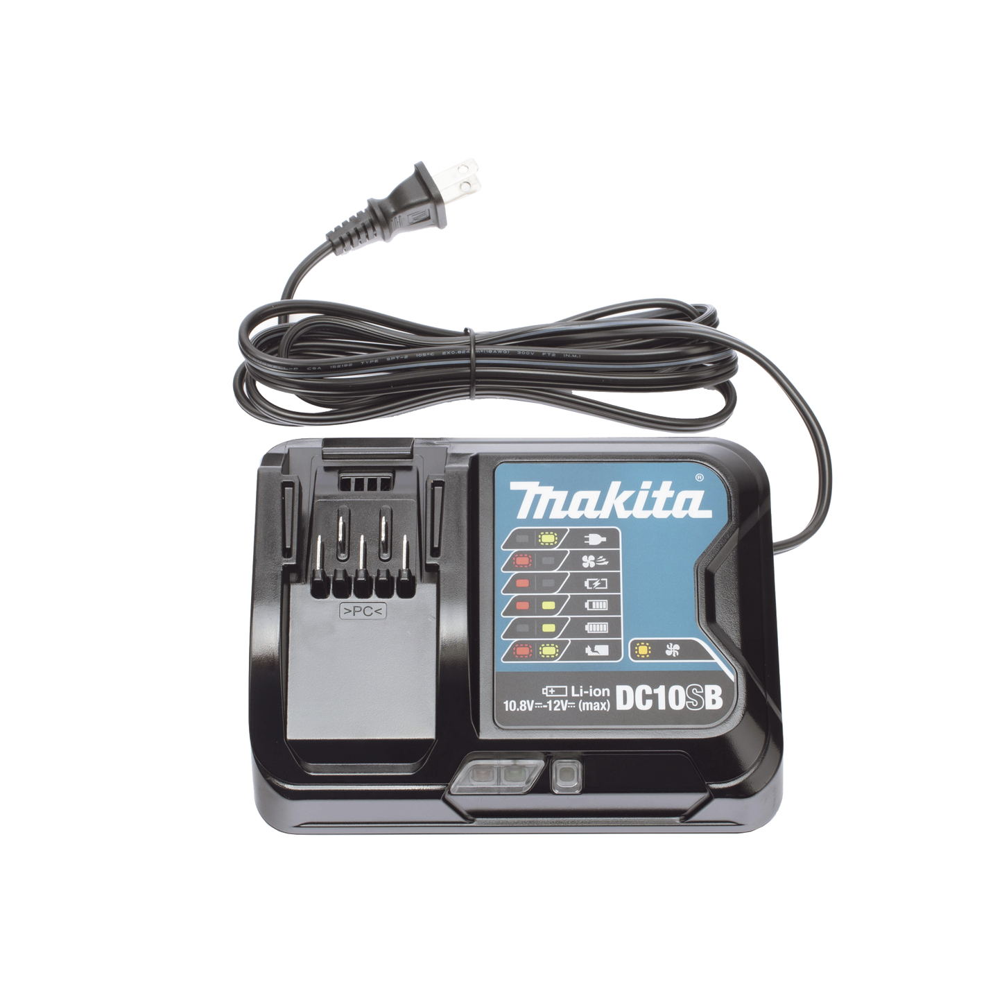 Cargador para baterÃa de litio Makita de 12v.