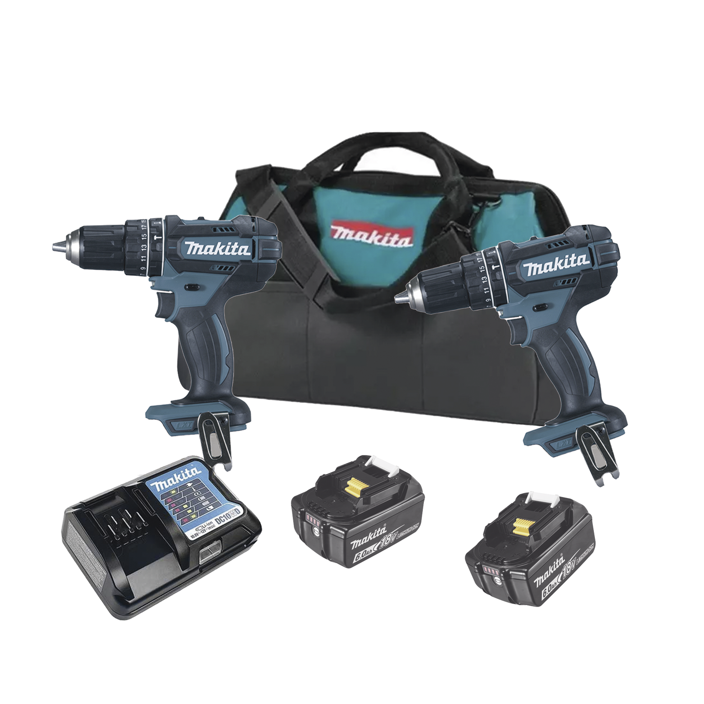 KIT (DHP482Z Rotom..+ DTW181Z Pistola Impacto) 2 BaterÃas de 3 AH y Cargador Estuche de Lona18V