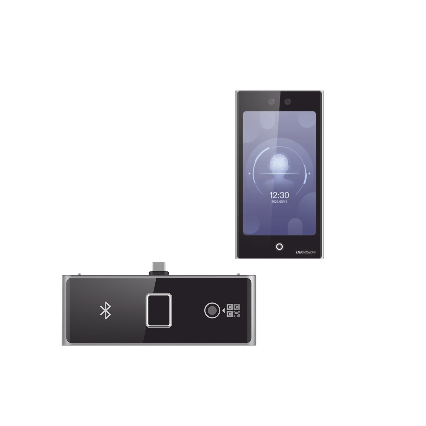 Terminal Facial Min Moe WiFi con pantalla de 7" y Lector de Huellas, Códigos QR y Bluetooth / Exterior IP65 / 10,000 rostros y 50,000 tarjetas / Soporta módulo lector de Huella, QR y Bluetooth
