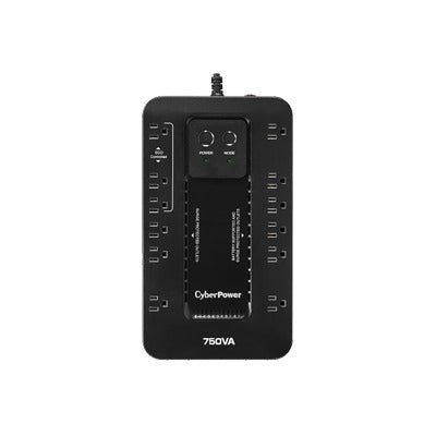UPS de 750 VA/450 W, TopologÃa Standby con Modo Ahorrador ECO, Entrada 120 Vca NEMA 5-15P, Con 12 Tomas NEMA 5-15R
