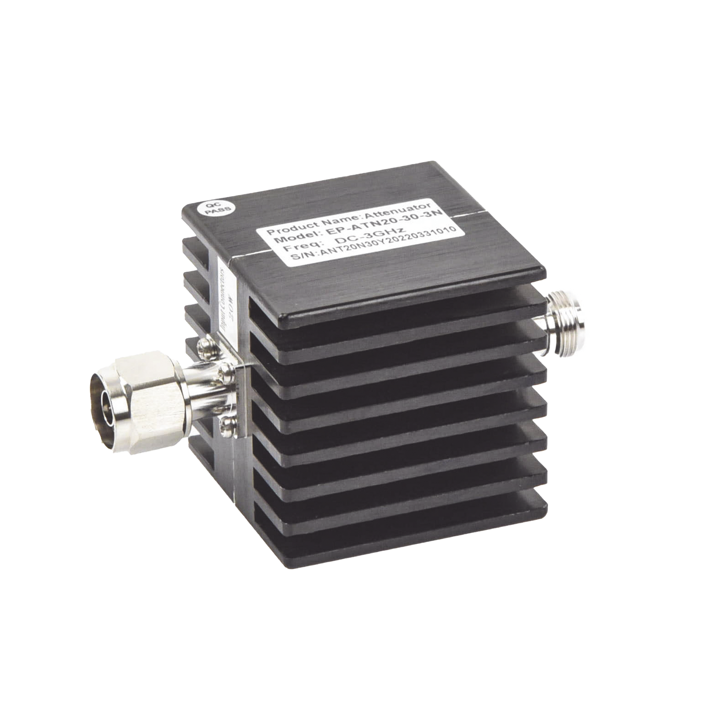 Atenuador en LÃnea de 30 dB, 20 Watt Máx. CD-3 GHz, Interiores, N Macho-Hembra.