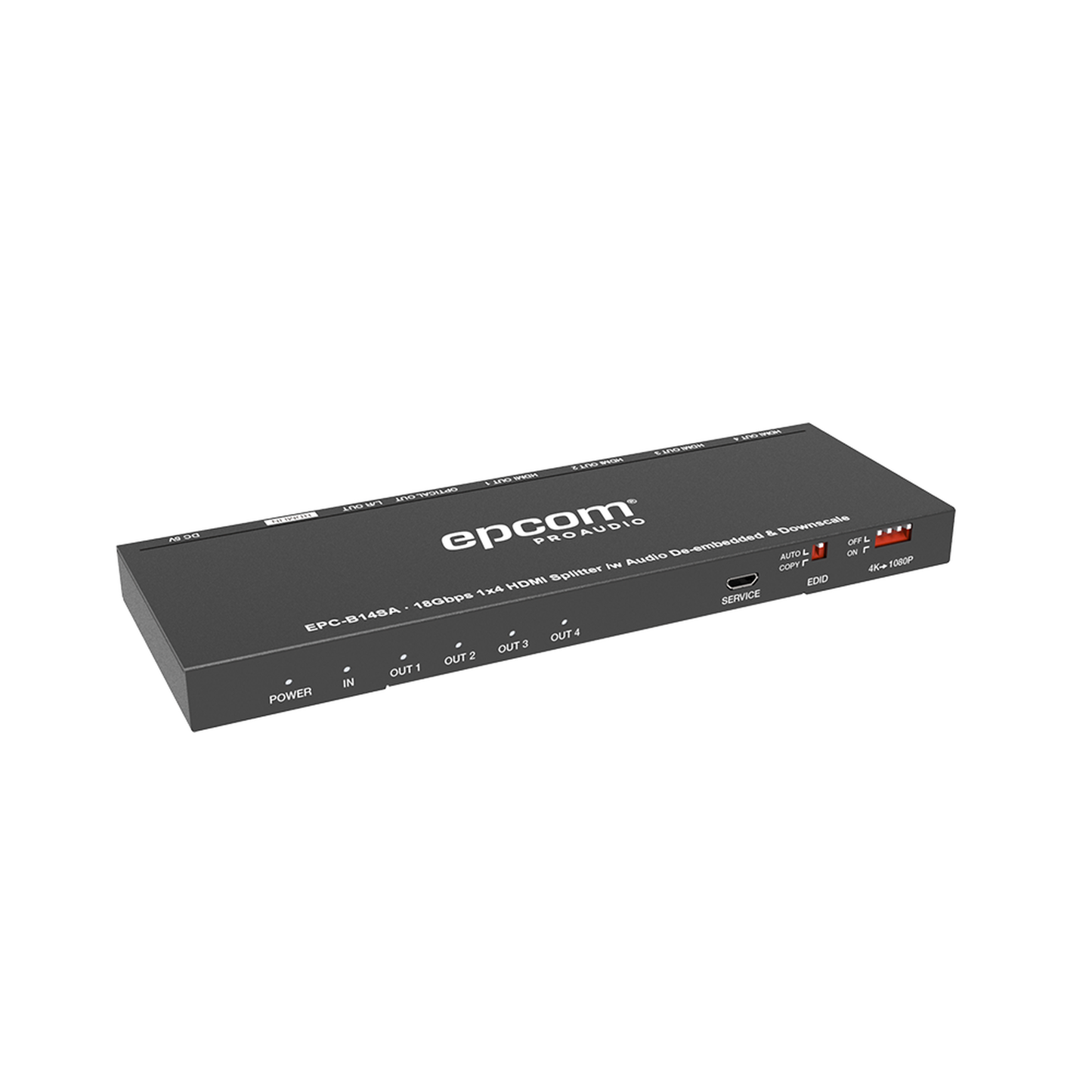 Splitter HDMI 1x4 |Â 4K@60Hz | Extractor de Audio | Down Scaler | HDR 4:4:4 | EDID | 18Gbps