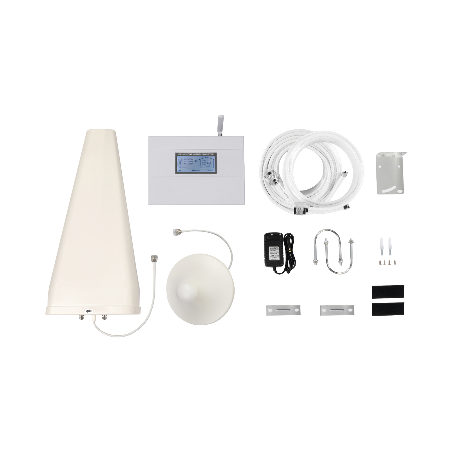 Kit Amplificador de Señal Celular TRIPLE banda de frecuencia / Mejora las llamadas convencionales y VoLTE / Soporta los datos de las tecnologÃas 2G, 3G y 4G de TELCEL, AT&T y MOVISTAR / Puede cubrir hasta 2 espacios de 300 m2 cada uno.