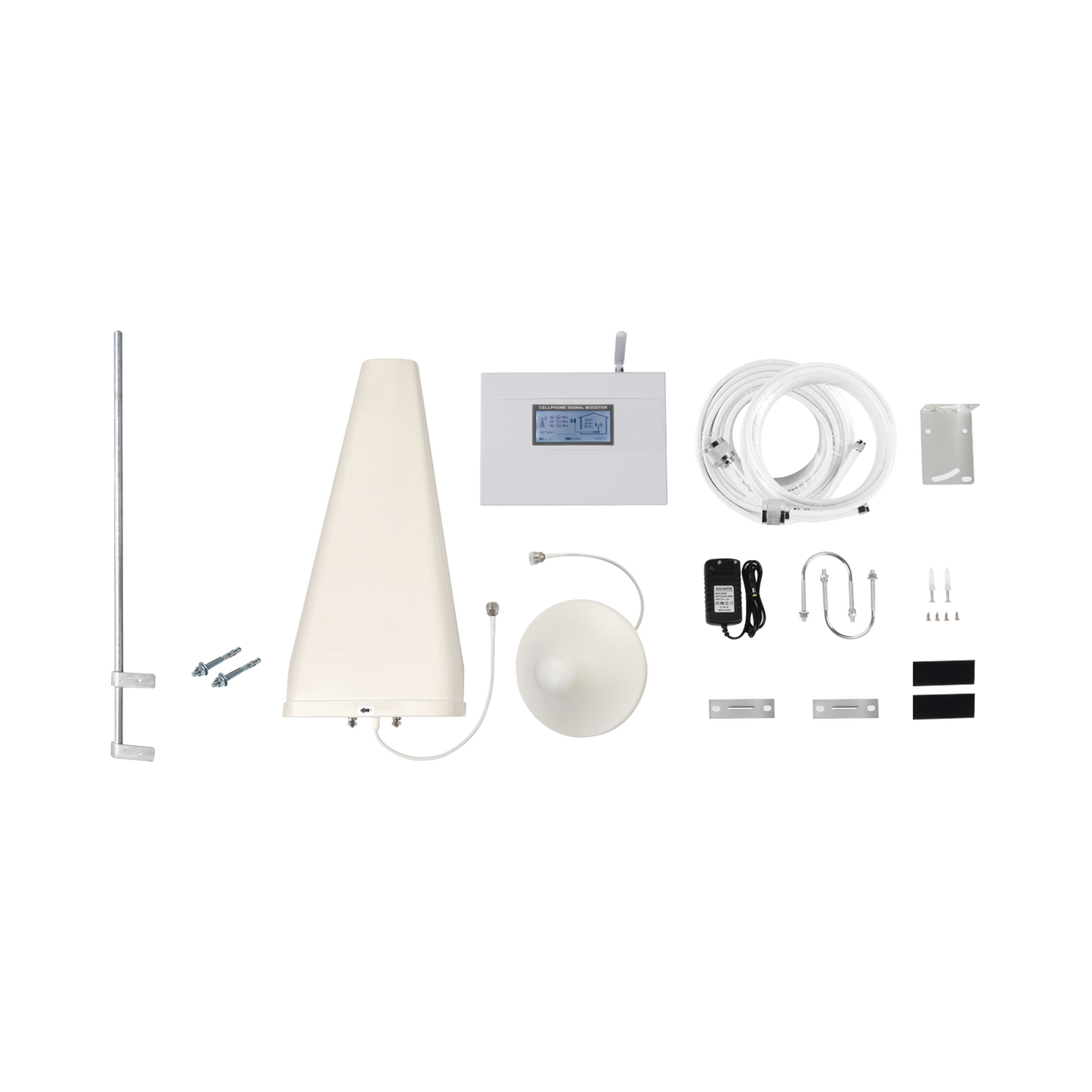 Kit Amplificador de Señal Celular TRIPLE banda de frecuencia. Incluye Mástil. Mejora las llamadas convencionales y VoLTE / Soporta los datos de las tecnologÃas 2G, 3G y 4G de TELCEL, AT&T y MOVISTAR / Cubre hasta 2 espacios...