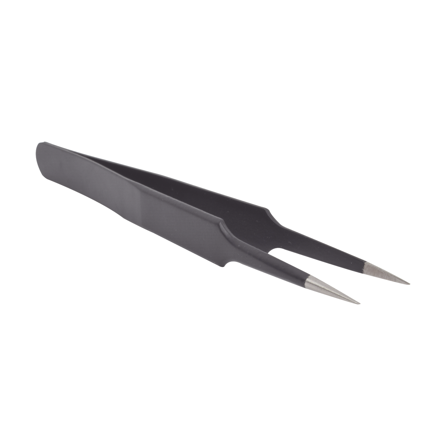 Pinzas Antiestáticas Inoxidable con Pintura Antiestática en Mango. Punta de Ãngulo Agudo.