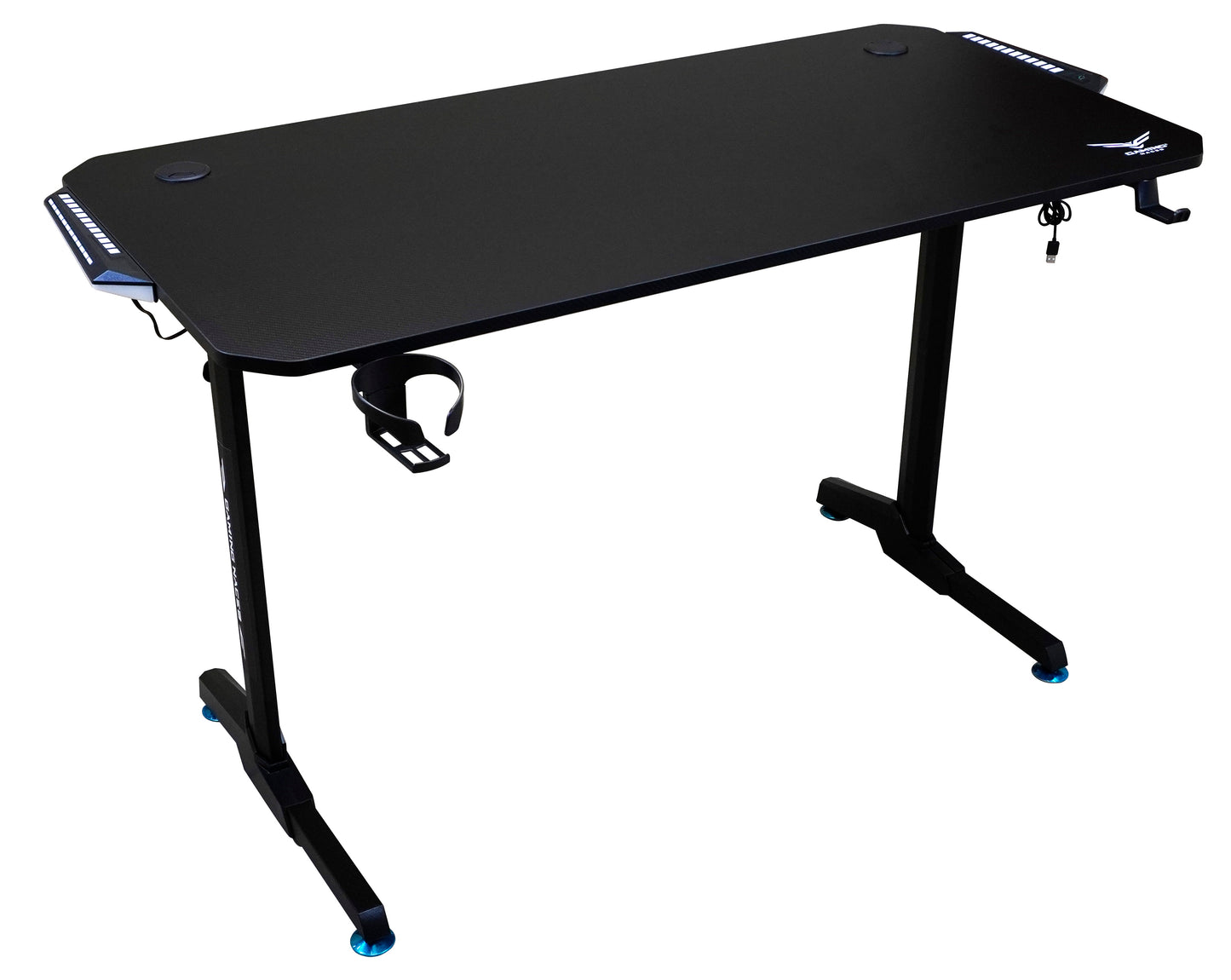 Escritorio gaming Naceb de fibra de carbono con iluminacion LED NA-0628