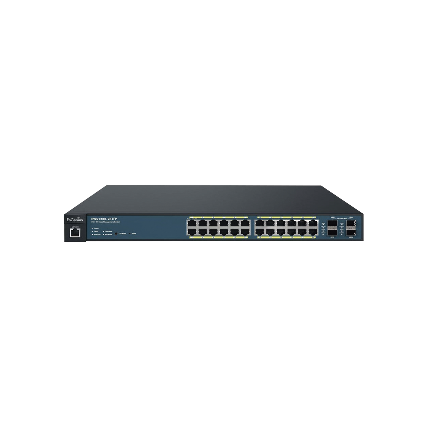 Switch PoE Administrable de 24 Puertos Gigabit, 4 Puertos SFP, Soporta Hasta 410 W con Opción de Controlador para Serie Neutron y Enturbo.