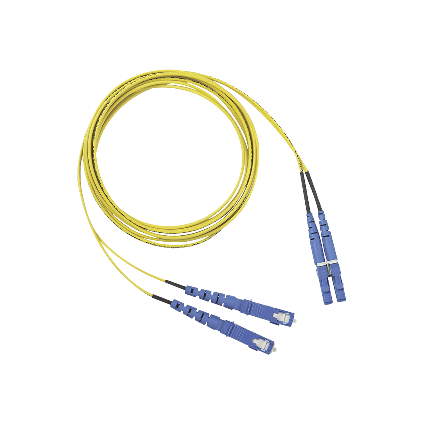 Jumper de Fibra Optica Monomodo 9/125 OS2, LC-SC Duplex, OFNR (Riser), Color Amarillo, 2 Metros