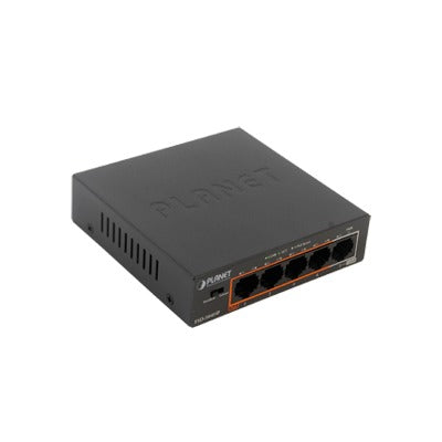 Switch PoE+ 802.3af/at distancia 250 m 4 puertos + 1 puerto 10/100 de Uplink