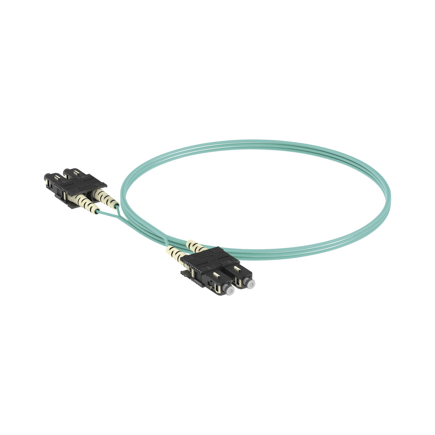 Jumper de Fibra Óptica Multimodo 50/125 OM4, SC-SC Duplex, OFNR (Riser), Color Aqua, 3 Metros | PANDUIT