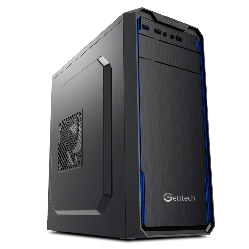 Gabinete GETTTECH GG-1803 ATX Fuente 500W 1 Vent,2USB2.0,1USB3.0, Negro