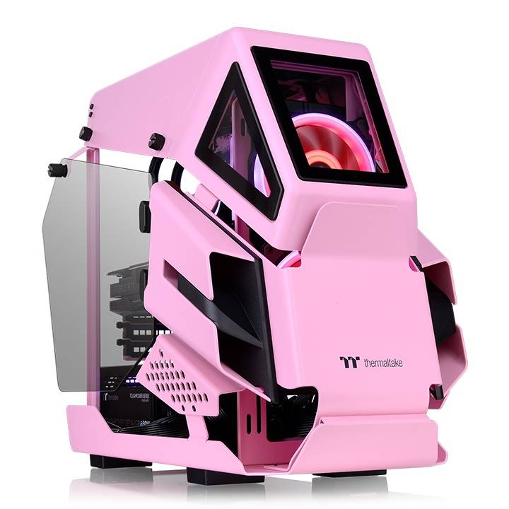 Gabinete Thermaltake Ah T200 Pink (CA-1R4-00SAWN-00), Color Blanco, Micro Torre, 2 Paneles de 4mm de Cristal Templado, Soporta Tarjetas Madre Micro ATX y M