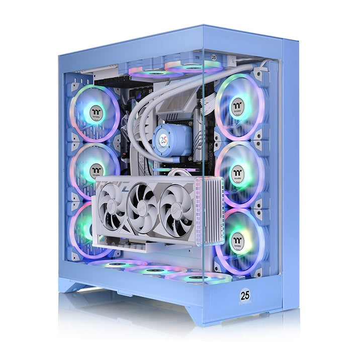 Gabinete THERMALTAKE CA-1Y3-00MFWN-00, Midi-Tower, PC, Vidrio, SPCC, ATX, EATX, micro ATX, Mini-ITX, Azul