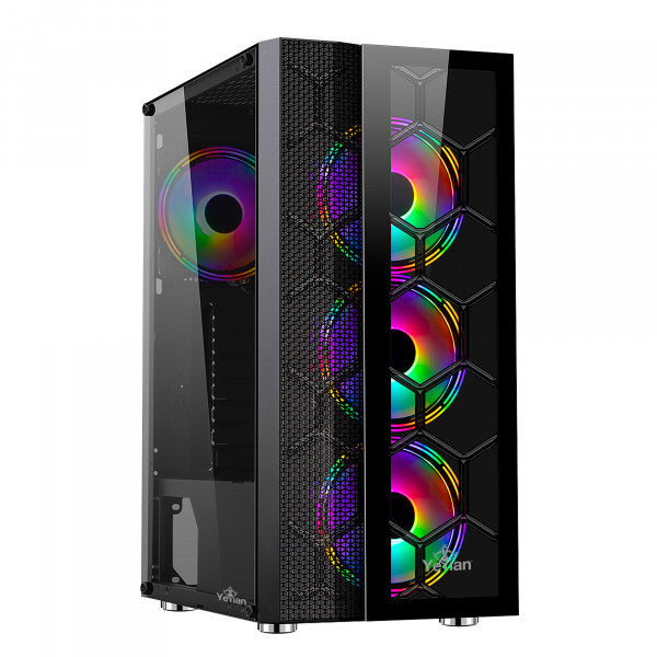 Gabinete Gaming Yeyian Case Rapture Series 2500, Midi-Tower, Gabinete, ATX, Micro-ATX, Negro