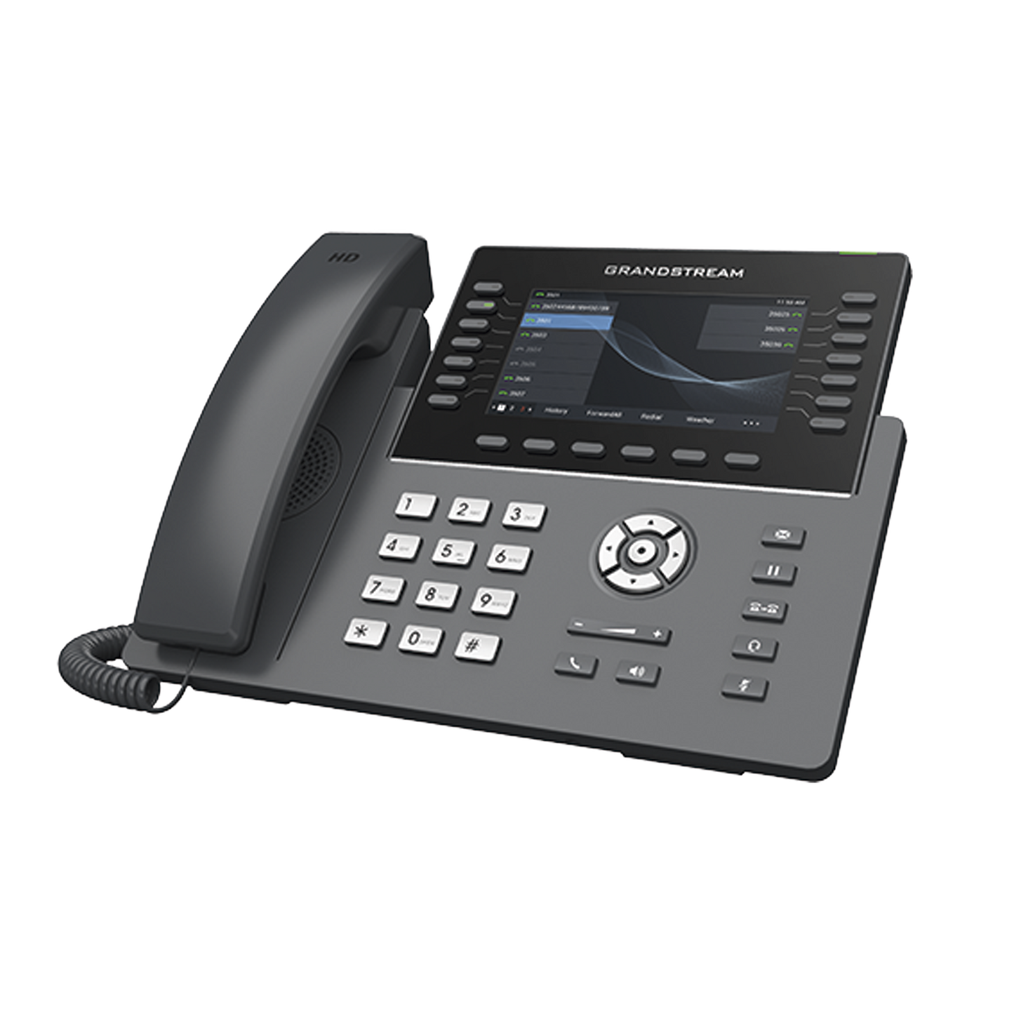 Teléfono IP Wi-Fi, Grado Operador, 14 lÃneas SIP con 6 cuentas, pantalla LCD 5", puertos Gigabit, Bluetooth, PoE, codec Opus, IPV4/IPV6 con gestión en la nube GDMS