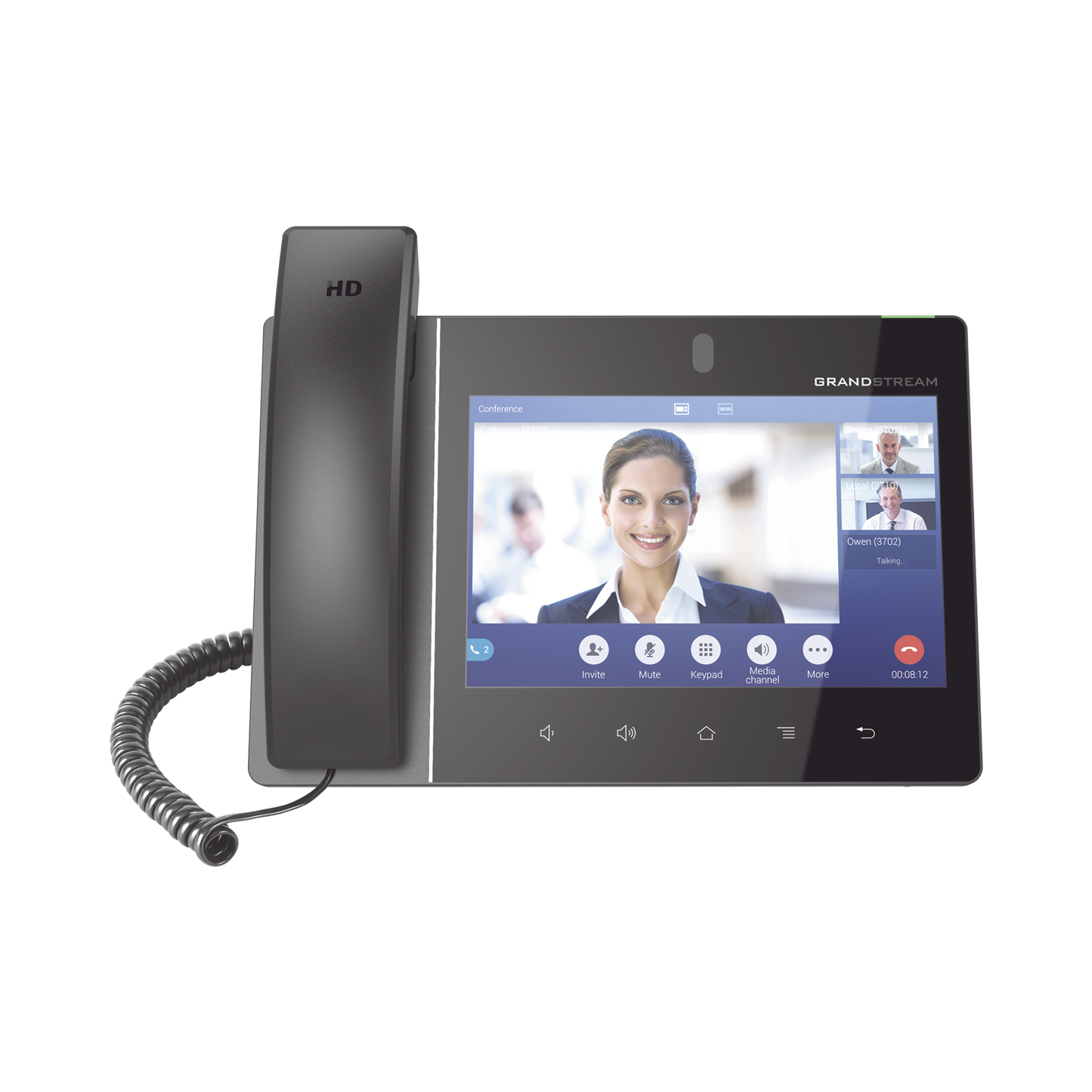 Video teléfono IP empresarial Android con pantalla táctil (1280x800) hasta 16 líneas y 16 cuentas SIP