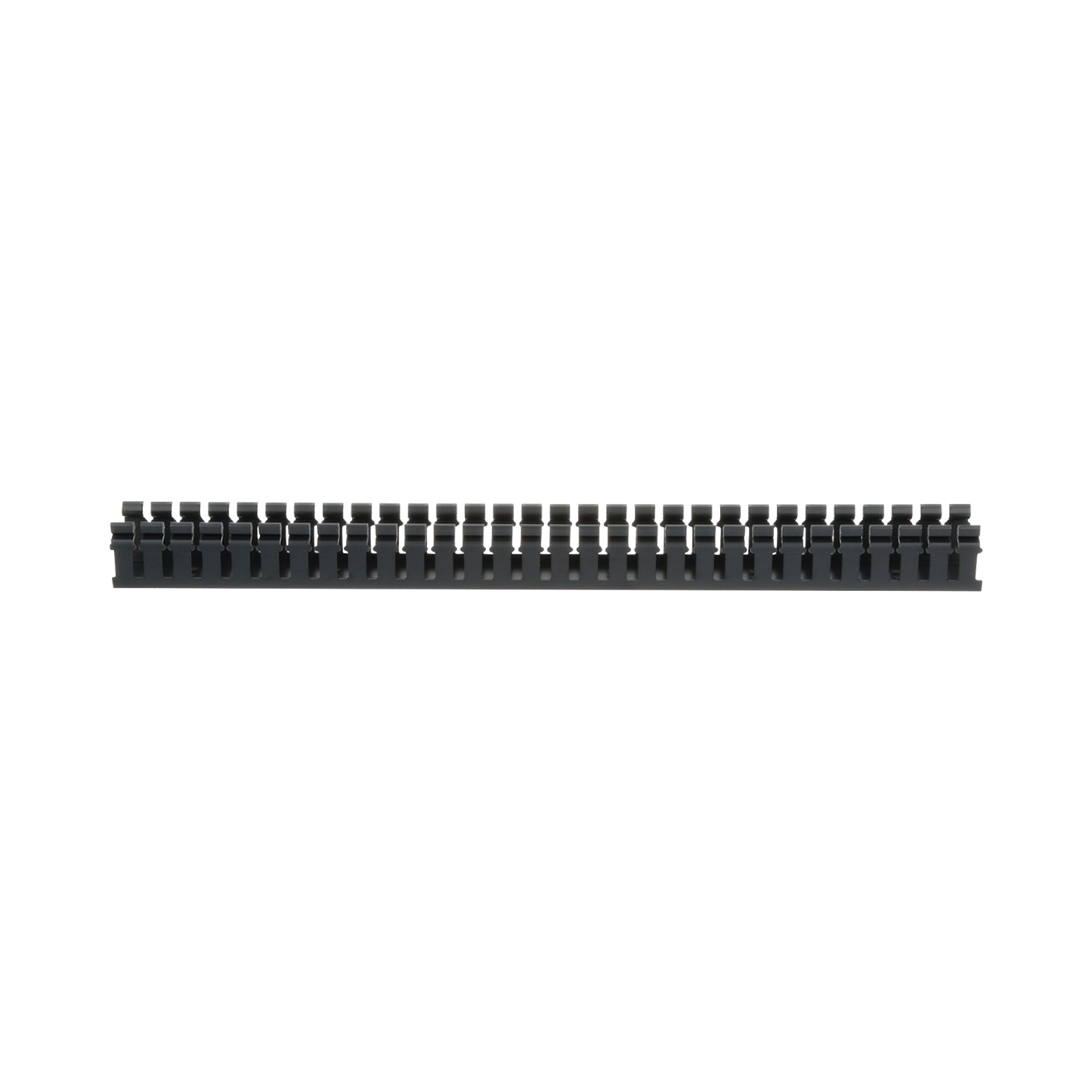 Canaleta Ranurada de PVC sin Tapa, Tipo H (Tapa Abisagrada), 55.1 mm de Ancho, 50.3 mm de Alto y 1828.8 mm de Largo, Color Negro