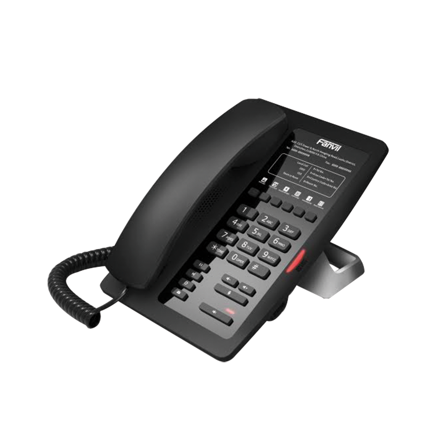 Teléfono IP para HotelerÃa, profesional con 6 teclas programables para servicio rápido (Hotline), plantilla personalizable con PoE