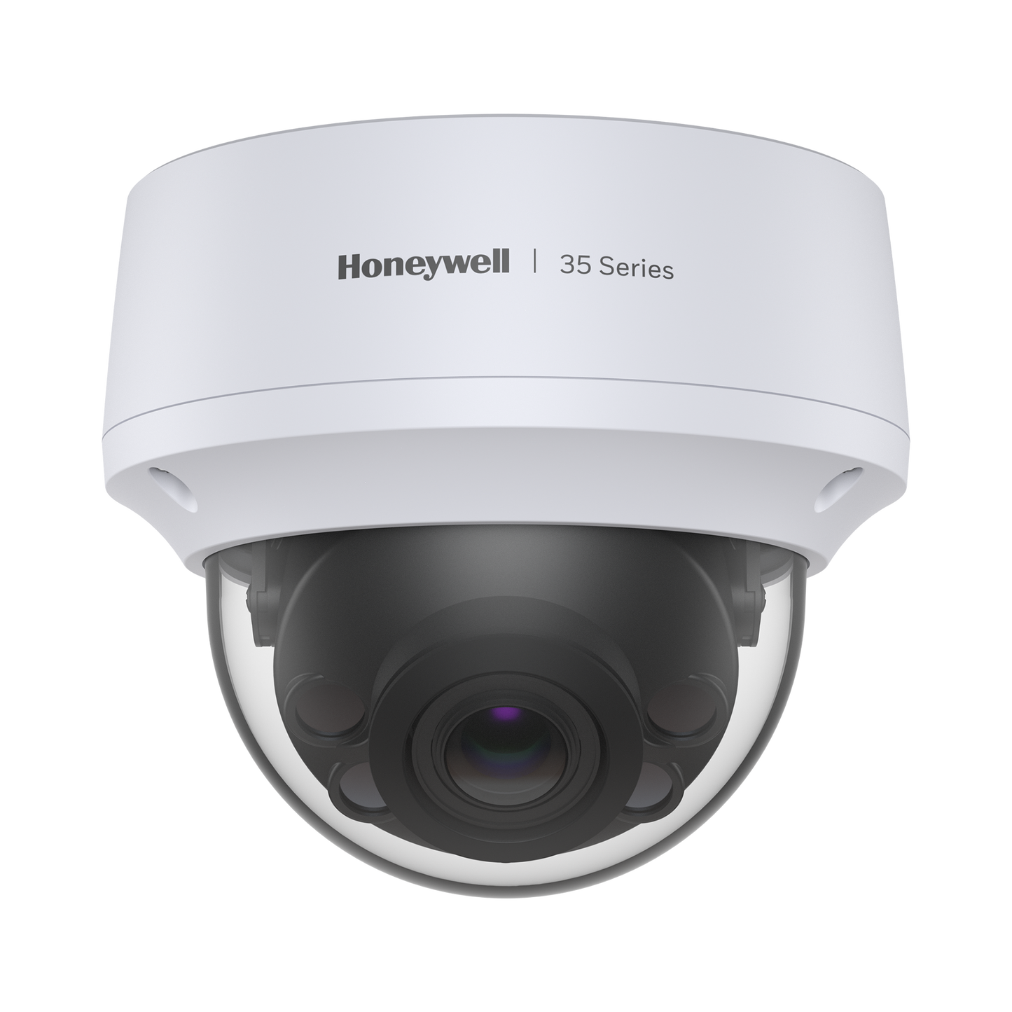Domo IP 8 Megapíxel / Lente Mot. 2.7 a 13.5 mm / 50 mts IR / Ultra Baja Iluminación / NDAA / ONVIF / IP67 / IK10 / IA (Filtro de Humanos y Vehiculos) / Merodeo / Conteo de Personas / PoE / Audio y Alarmas I/O / Serie 35 / Honeywell Securit