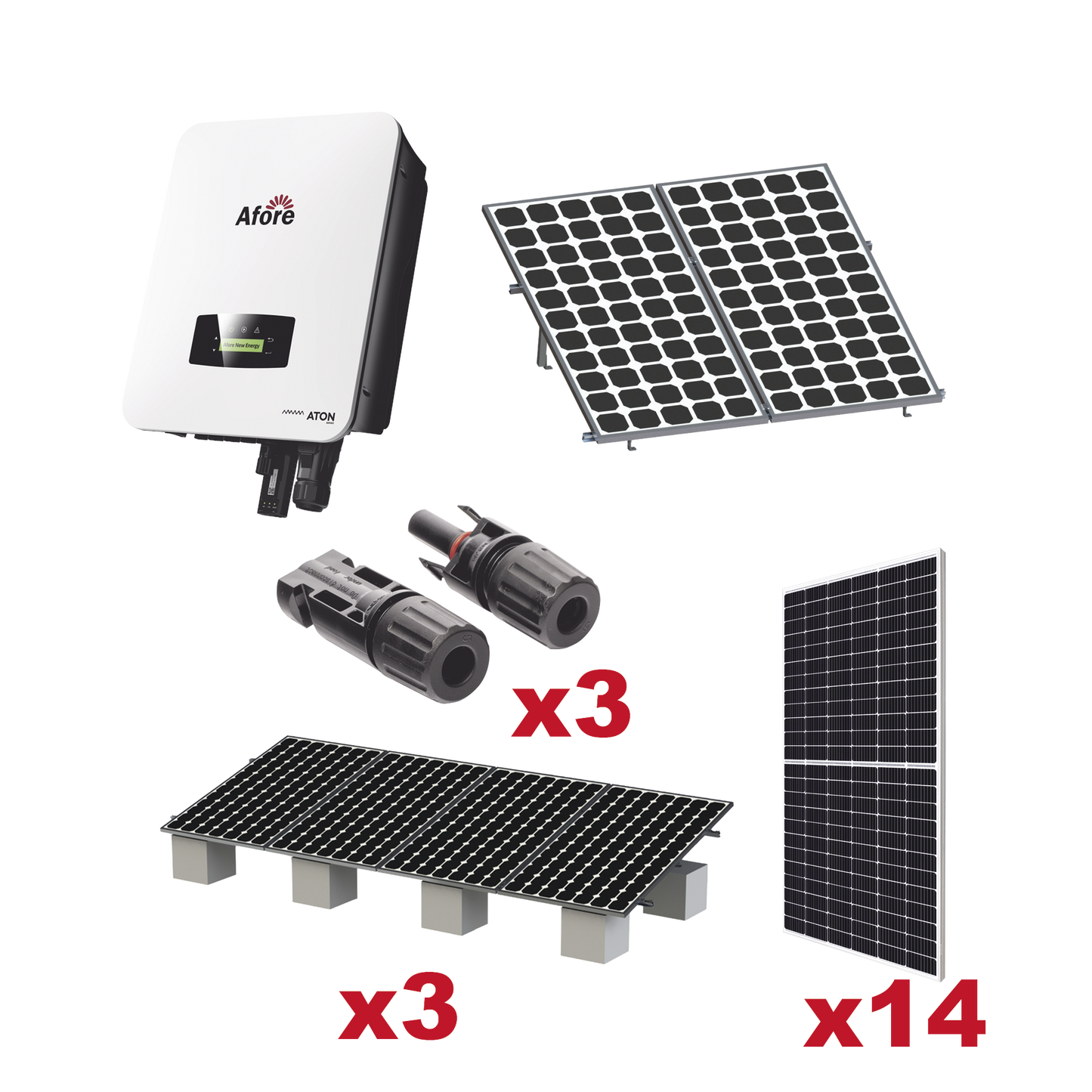 Kit Solar Interconexion / 7kW 220Vca / Inversor AFORE / Montaje Incluido
