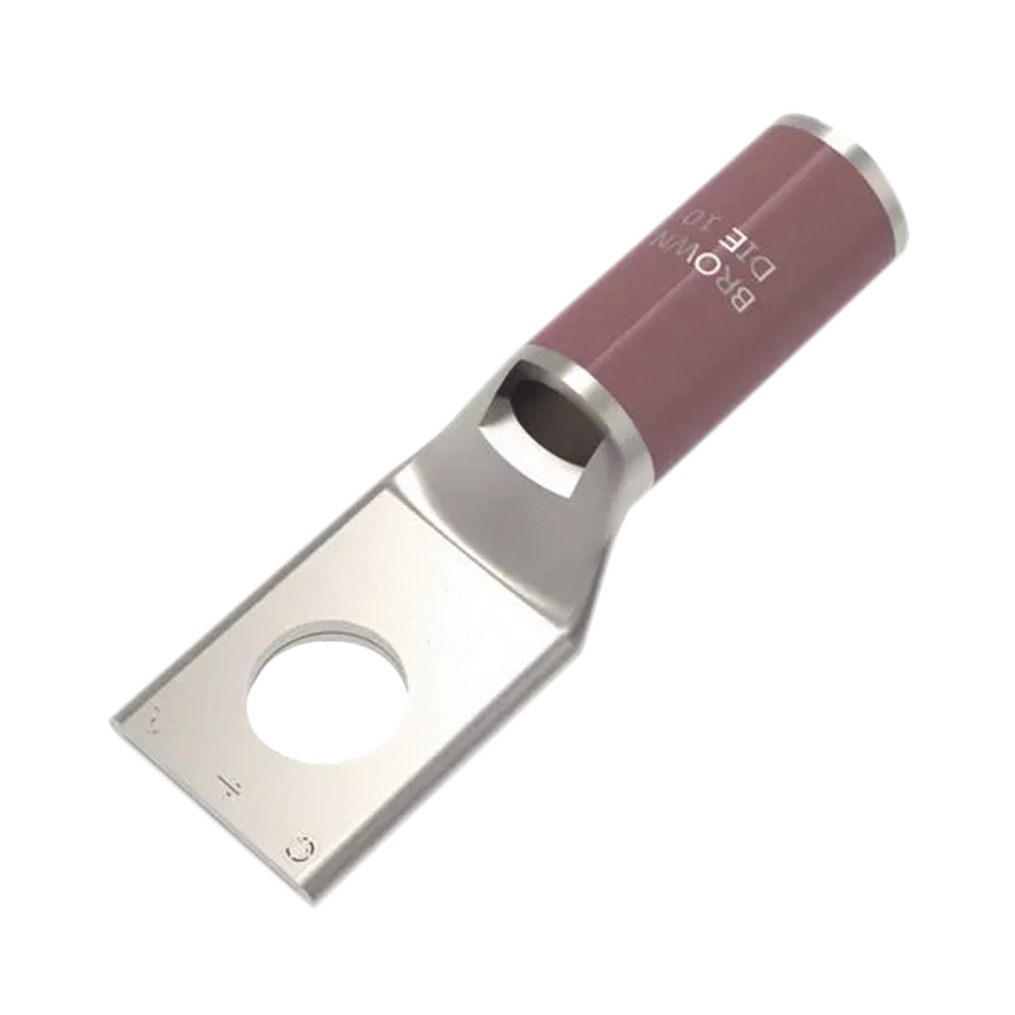 Zapata Terminal Tipo Compresión de Cobre ElectrolÃtico Estañado de Cañón Corto para Tornillo de 5/16" y Calibre 2 AWG.