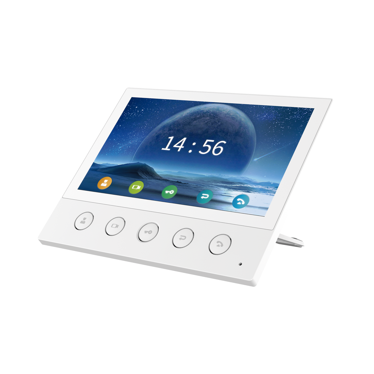 Monitor IP/SIP para interior, Wi-Fi, pantalla táctil de 7", audio de 2 vÃas, PoE, 8 interfaces de entrada de alarma.