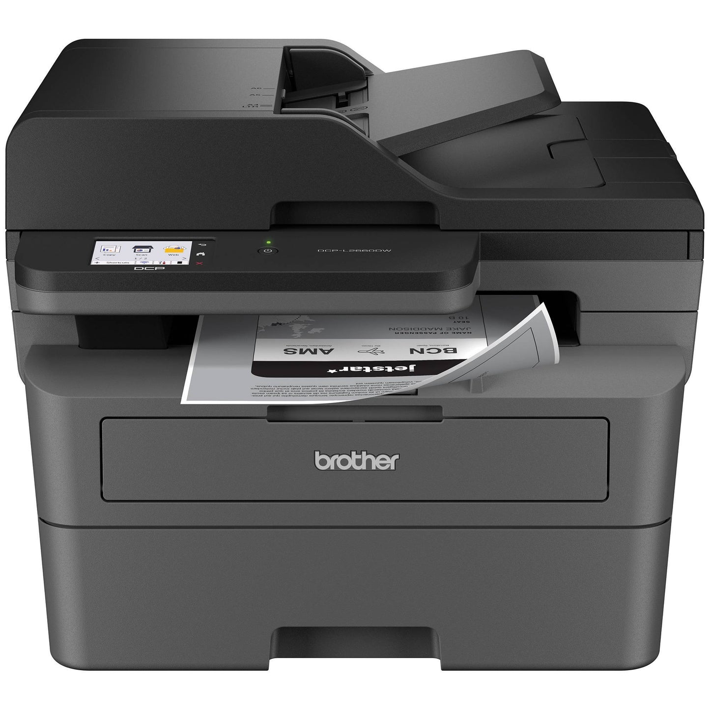 Multifuncional Láser Monocromático Brother DCPL2660DW, 36 ppm, Impresión Dúplex, Ethernet, Wifi 2.4/5GHz, Cama Plana Carta, Tóner de hasta 5,000 págs