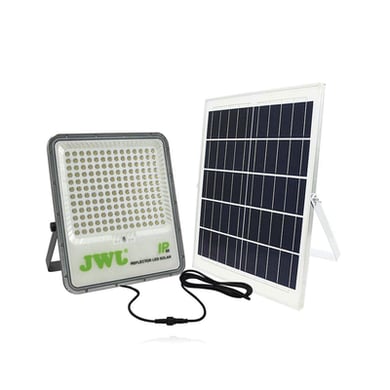 Reflector con Panel Solar 100 W / Medida Reflector 180 x 50 x 230 mm / Batería 3.2 V CD / Medida Panel 290 x 16 x 350 mm / T.C.C. 6 500 K / IP66.