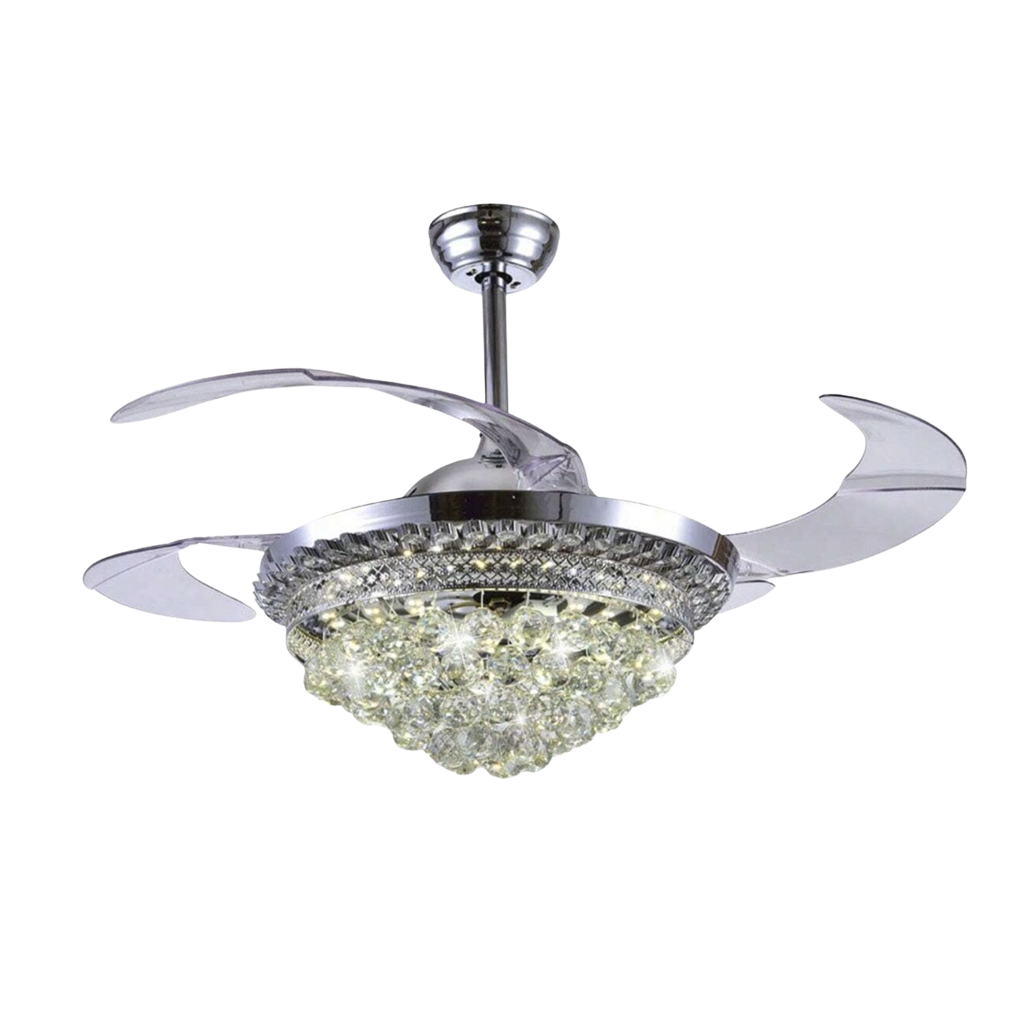 Ventilador de Techo con Luminario LED de 110 V CA 50/60 Hz / 88 W /4500 Lm / 6500 - 4 000 - 2 700 K /3 Tonos de Luz / 1075 mm / 6 Velocidades /No Dimeable.