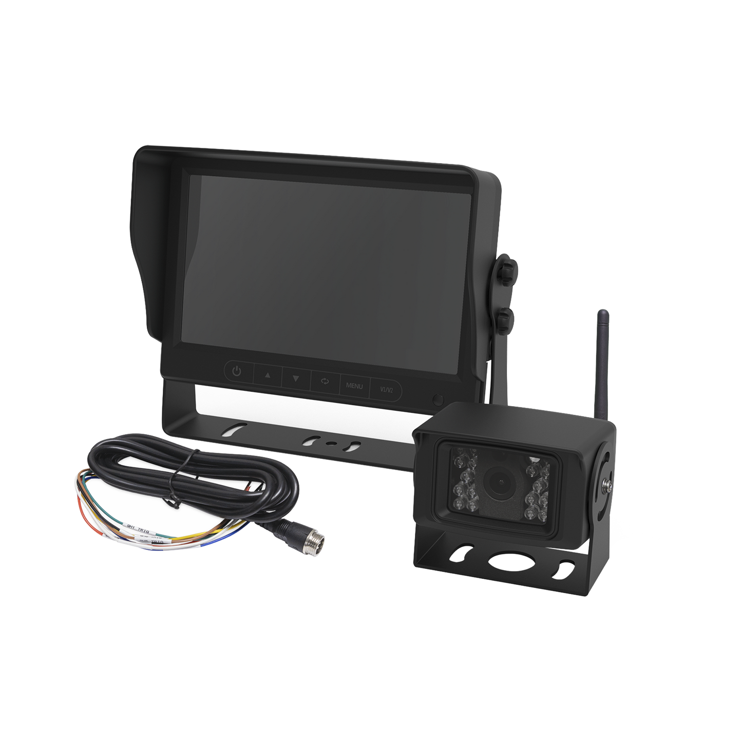 Sistema Profesional Inalámbrico de Cámara de Reversa y Monitor para VehÃculos de Trabajo y Montacargas