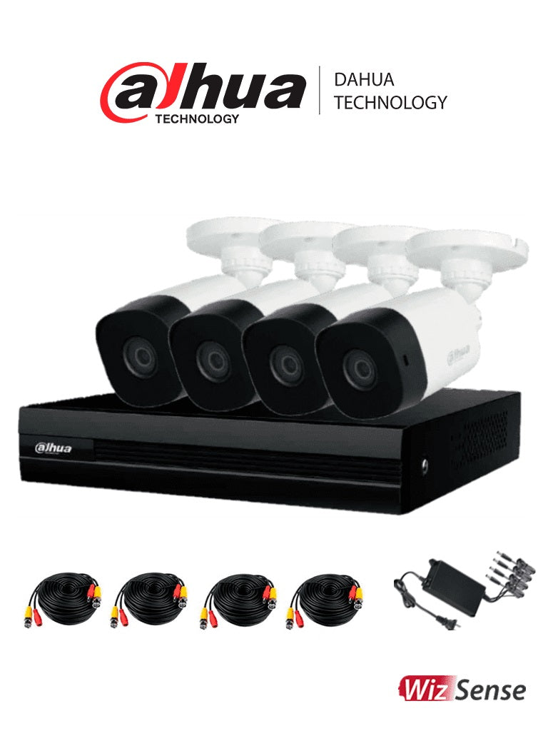 Kit de Videovigilancia Dahua Technology DH-KIT/XVR1B08-I/4-B1A21N-0360B, 4, 1920 x 1080 Pixeles