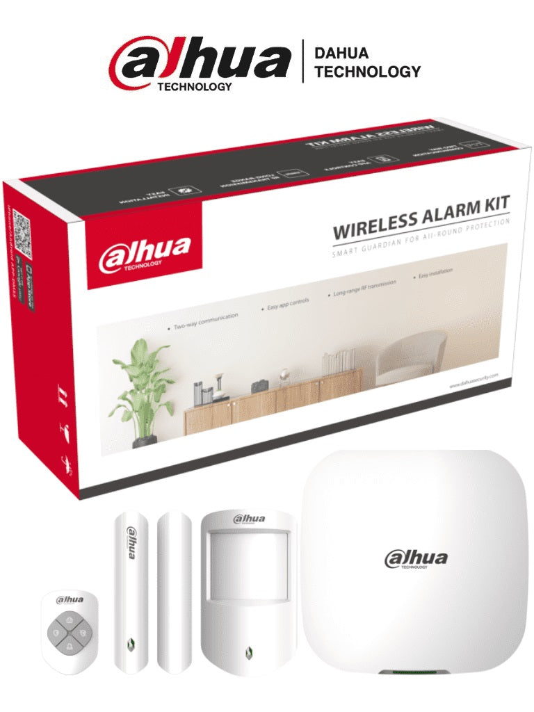 Kit de Alarma Inalámbrico con Conexión Wifi y Ethernet/ Monitoreo por APP/ Incluye Panel WiFi Ethernet,Sensor Mov., Contacto Magnético, Control Remoto