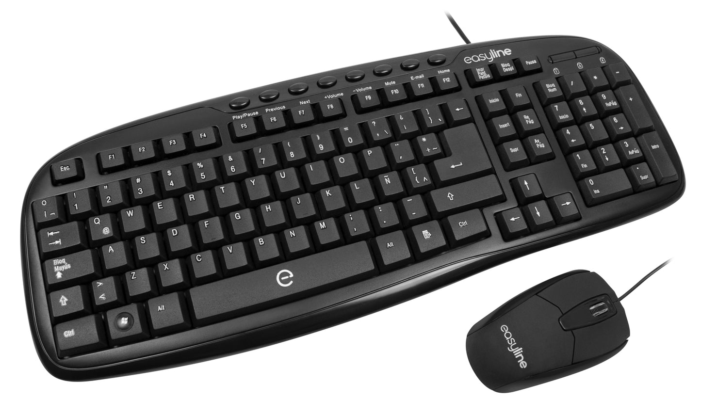 Kit Teclado / Mouse Easy Line Balance, 102 teclas, Negro, 1000 DPI