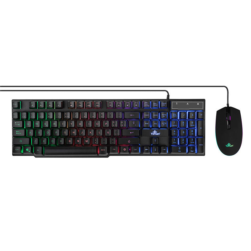 Kit de Teclado y Mouse Yeyian YKP-20705, Juego, Negro