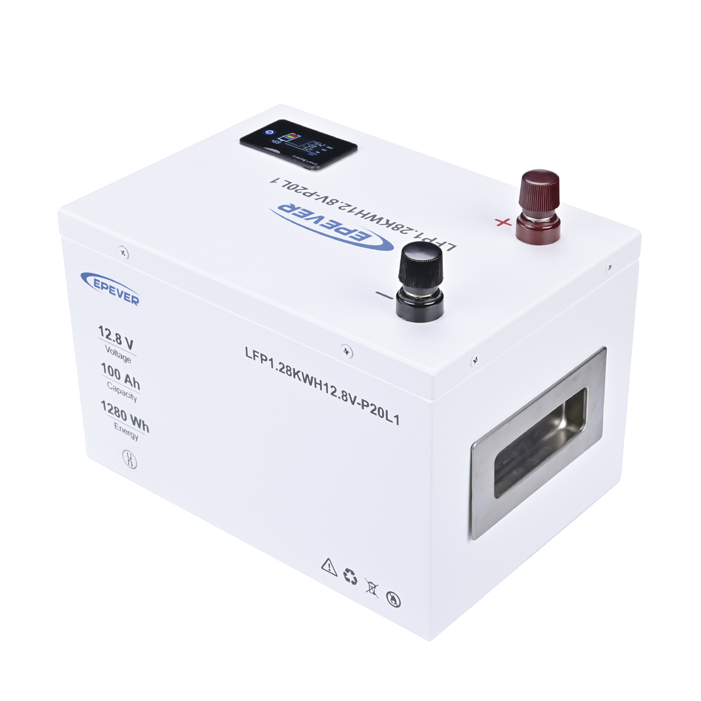 BaterÃa de Litio LiFePO4 12.8Vcc, 100Ah, 1.28KwH, Pantalla LCD para Monitoreo Local, Carcasa Metálica