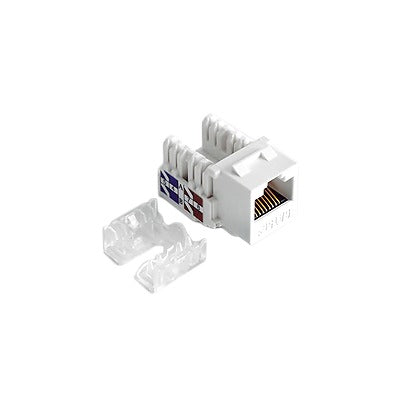 Módulo Jack Keystone Cat6 con terminación 110 (Punchdown) para faceplate - Color Blanco