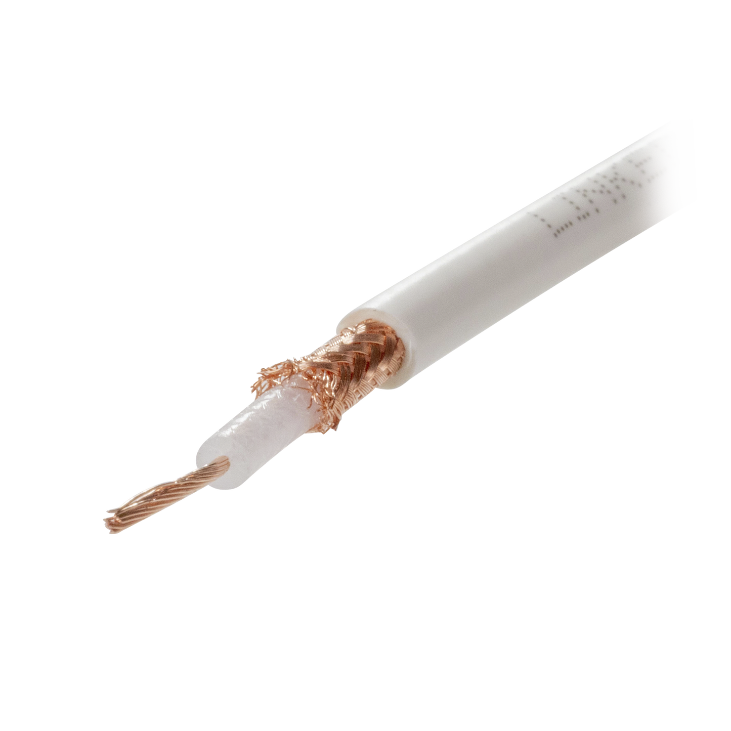 Carrete de 100 metros de Cable Tipo RG58AU, con Forro Blanco