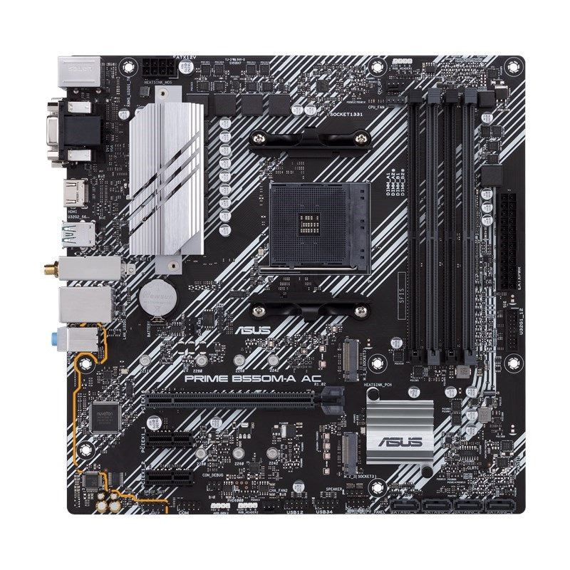 Tarjeta Madre ASUS Micro ATX PRIME B550M-A AC, S-AM4, AMD B550, HDMI, 128GB DRR4, WIFI, para AMD