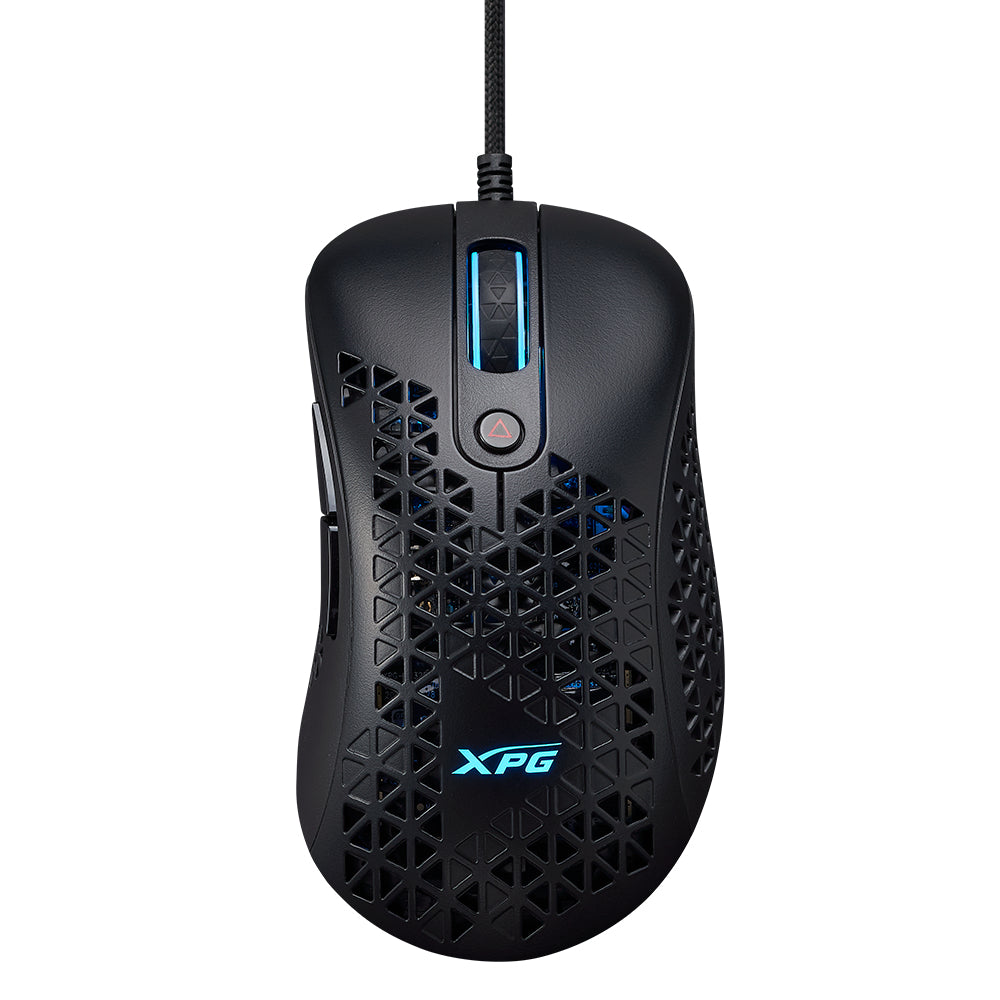 Mouse GAMING XPG SLINGSHOT. Con sensor óptico PMW3360 ofrece hata 12,000 DPI. Cable trenzado ultraligero, efectos de iluminación RGB, SLINGSHOT-BKCWW