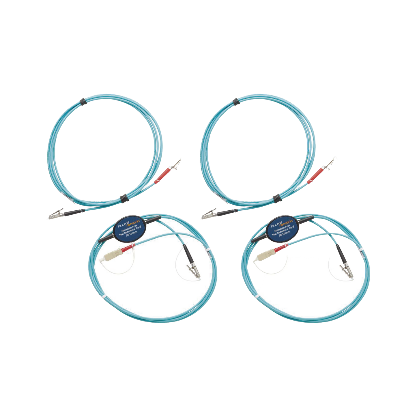 Kit de Cables de Referencia de Comprobación Multimodo CertiFiber® Pro, Para Fibras con Conectores LC de 50µm (2 SC/LC metálico, 2 LC/LC metálico), de 2 Metros