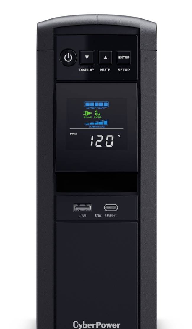 No-Break CyberPower CP1500PFCLCD, 1500 VA, 1000 W, 8 h, Negro