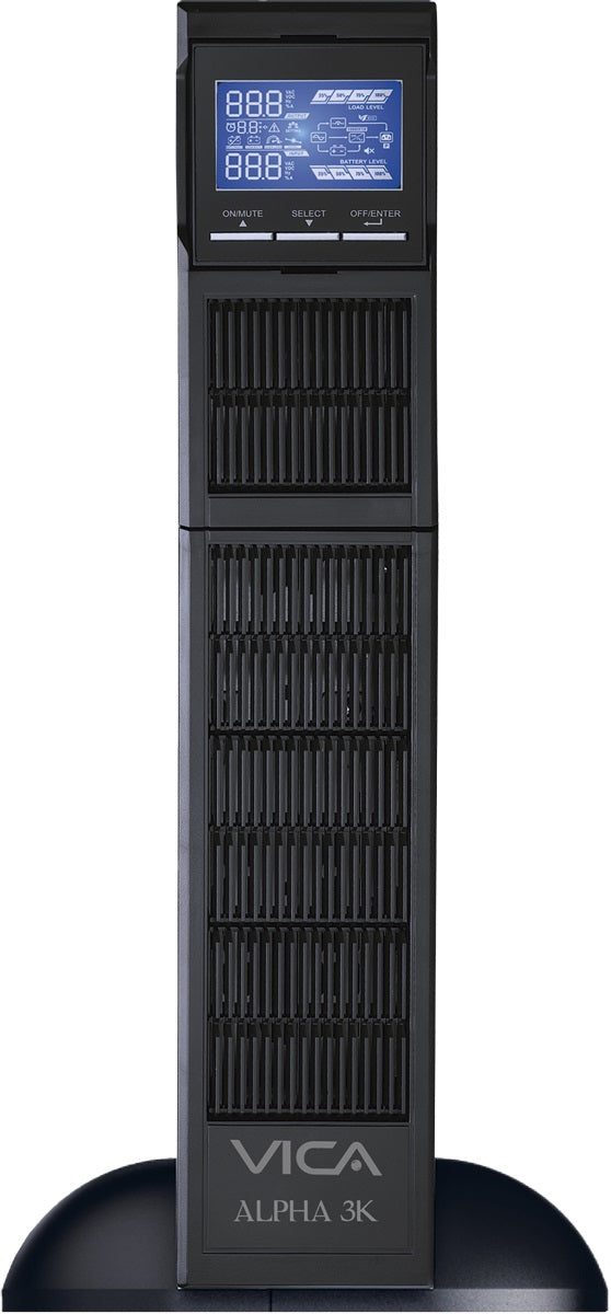 UPS Online con Doble Conversión Torre/Rack VICA ALPHA 3K, 3000 VA, 3000W, Negro