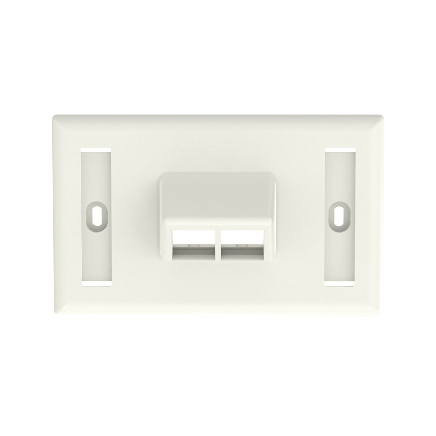Placa de Pared Horizontal, Salida Para 2 Puertos Keystone, Con Espacios Para Etiquetas, Color Blanco Mate