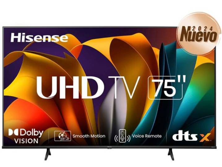 Television Hisense 75A6NV, 75 pulgadas, 4K Ultra HD, 3840 x 2160 Pixeles, VIDAA