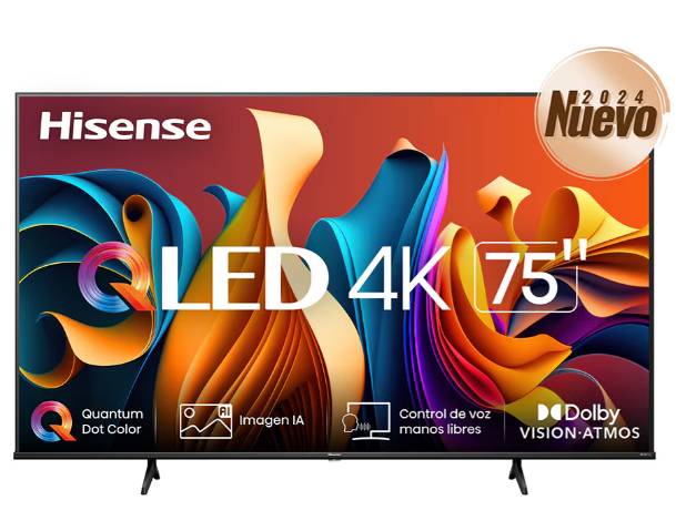 Televisor Hisense 75QD6N, 75 pulgadas, QLED, QUANTUM DOT, 4K UHD, 3840 x 2160 Pixeles, GOOGLE SMART TV